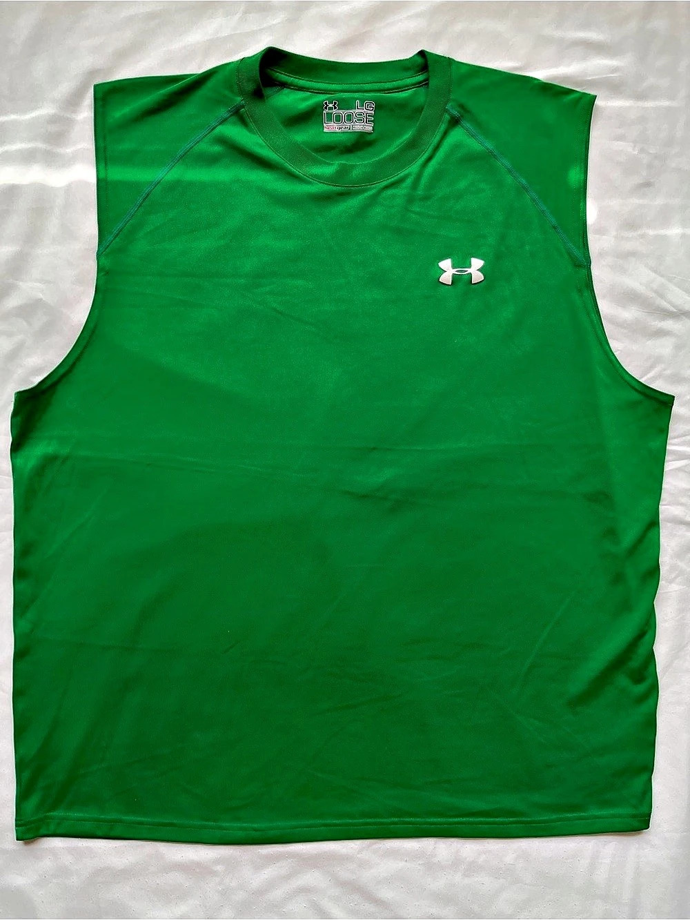Men’s Under Armour HeatGear Loose Sleeveless Workout Green Tank